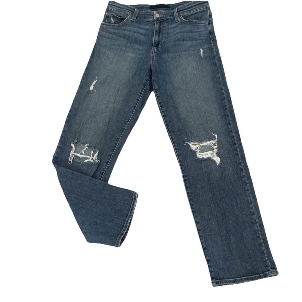 Joe's Jeans Women's Niki Mid Rise‎ Distressed Straight Leg Boyfriend Jeans Sz 27